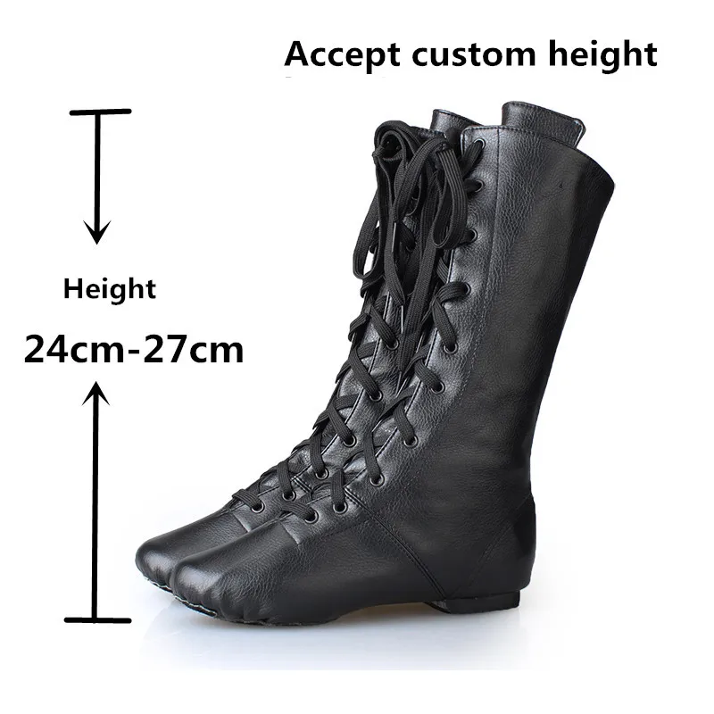 Leather Work Heels - PU Leather Jazz Boots Male Female