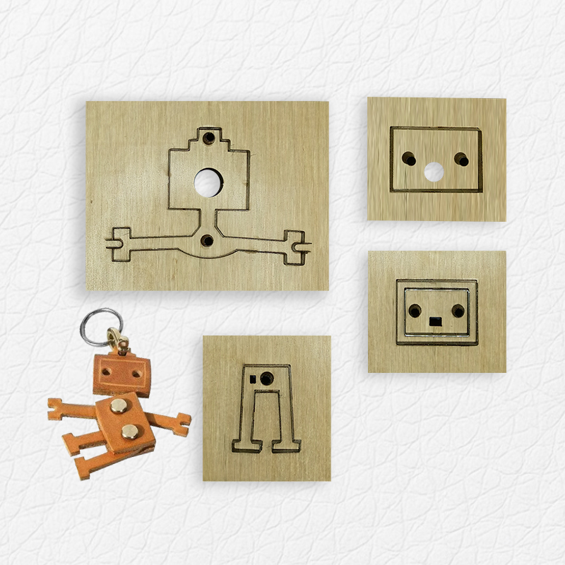 Leatherwork Embossing - 4Pcs Robot Leather Cutting Dies, Dual‑Purpose