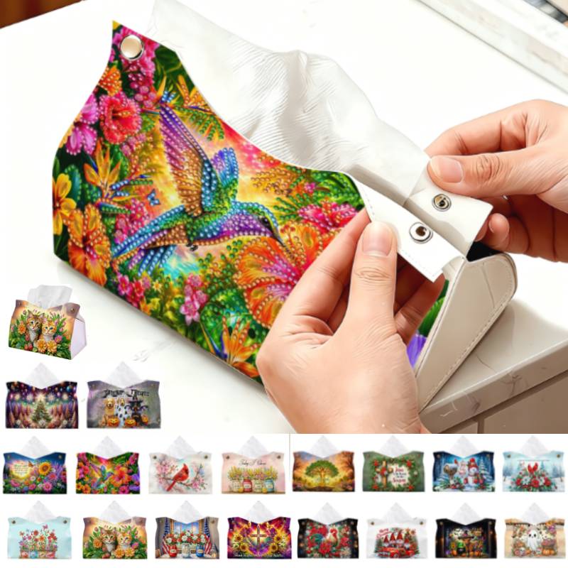 Leatherwork Art - DIY Diamond Art Painting Tissue Box
