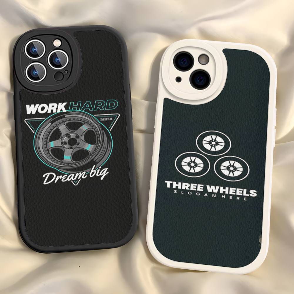 Work Wheels Leather Phone Case - Leather Work Quotes recension och pris