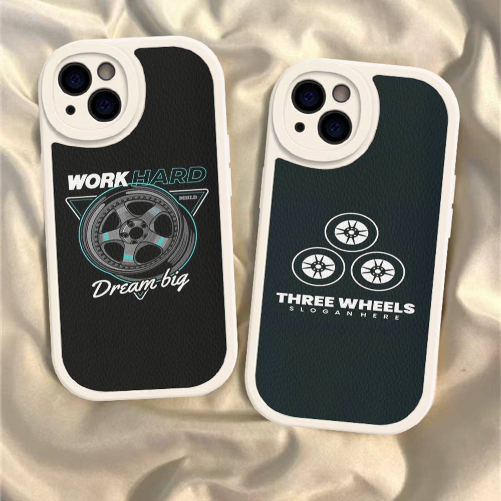 Work Wheels Leather Phone Case - Leather Work Quotes recension och pris