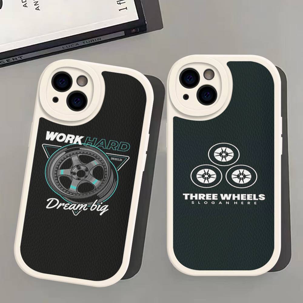 Work Wheels Leather Phone Case - Leather Work Quotes recension och pris