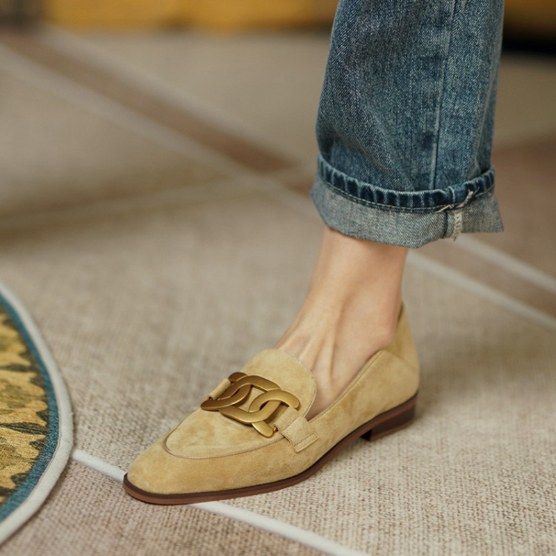 Suede Leather Women Loafers Sp - Leather Work Heels recension och pris