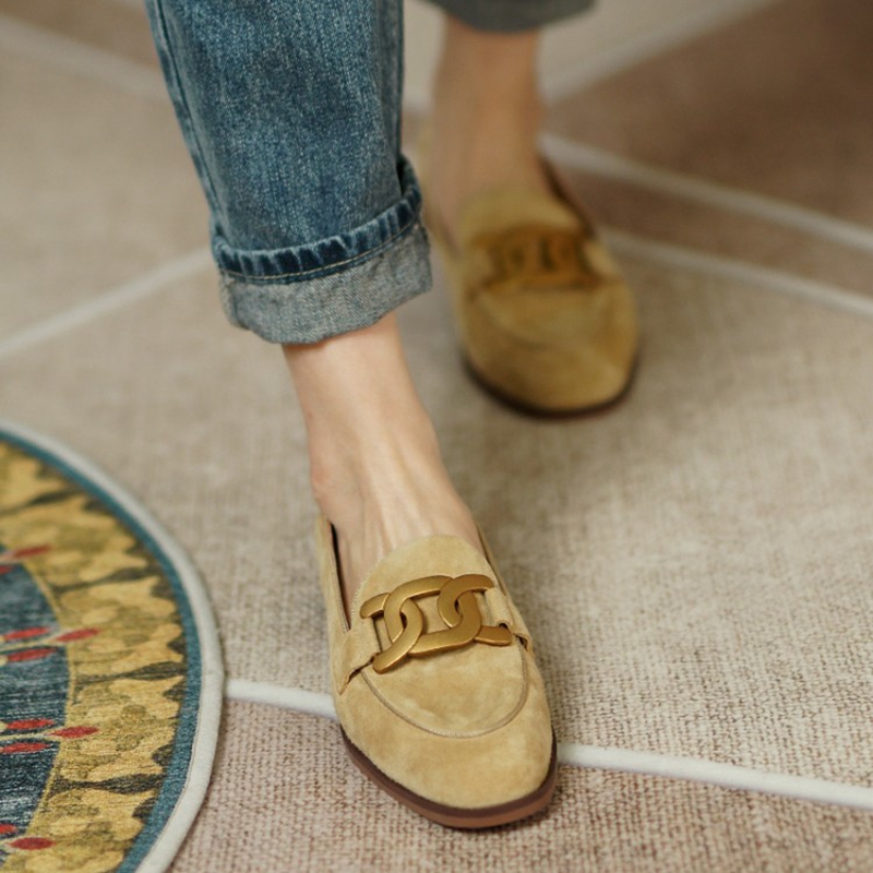 Suede Leather Women Loafers Sp - Leather Work Heels recension och pris