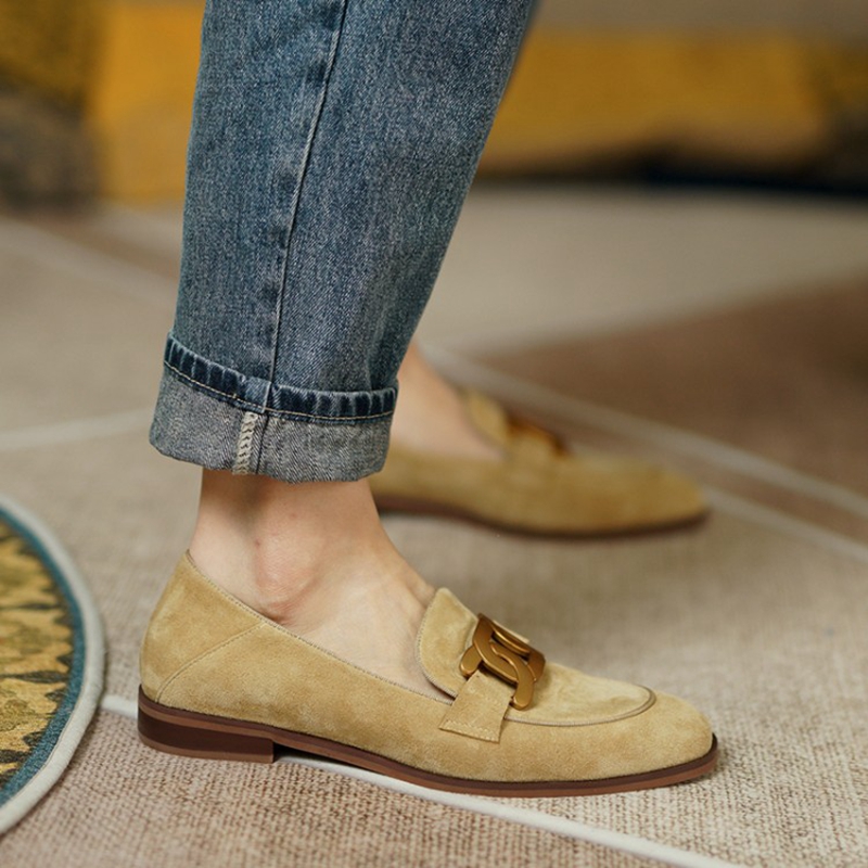 Suede Leather Women Loafers Sp - Leather Work Heels recension och pris