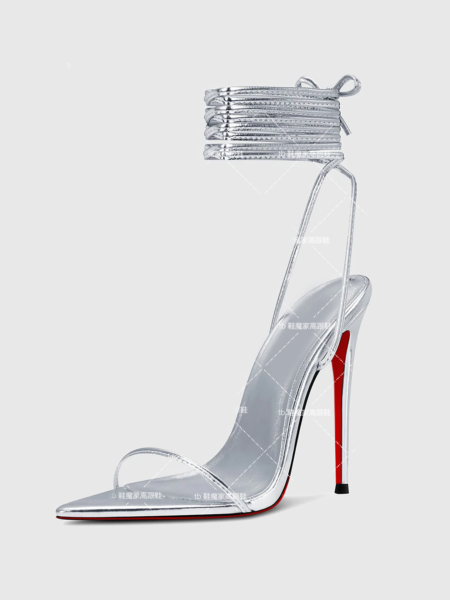 New 12cm Pointed Thin Cross St - Leather Work Heels recension och pris