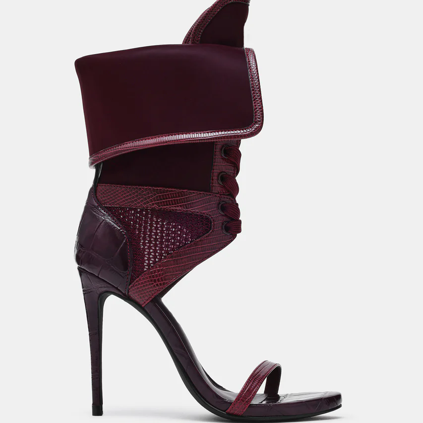 Women Open Toe Stilettos Lace  - Leather Work Heels recension och pris