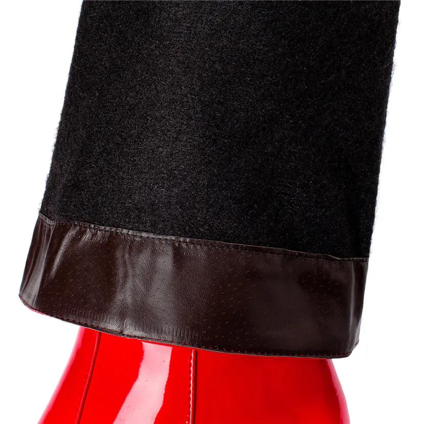 Red White Patent Leather Women - Leather Work Dress recension och pris
