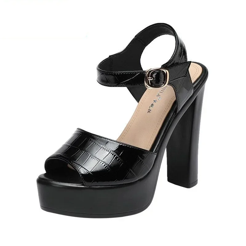 10cm 13cm Fashion Genuine Leat - Leather Work Heels recension och pris