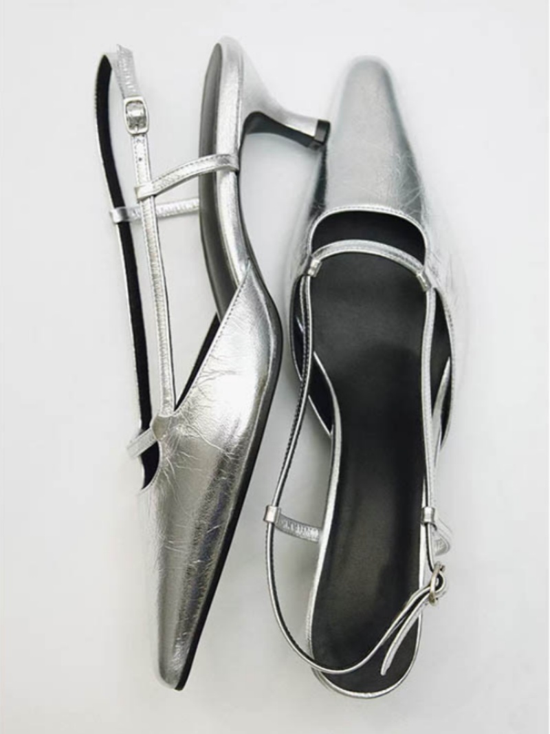 Women's Slingback Pointed Toe  - Leather Work Dress recension och pris