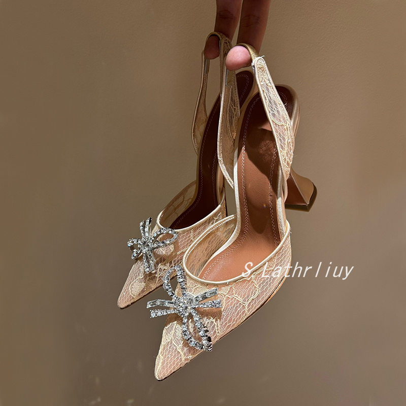 Sandals Rhinestone Flower Poin - Leather Work Heels recension och pris