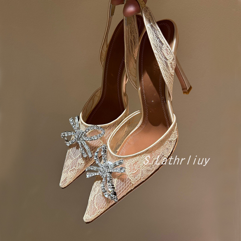 Sandals Rhinestone Flower Poin - Leather Work Heels recension och pris